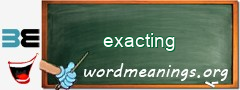 WordMeaning blackboard for exacting
